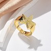 Brass Cuff Rings for Women RJEW-U041-20G-1