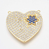 Brass Micro Pave Cubic Zirconia Pendants ZIRC-S058-77G-1