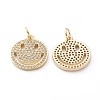 Brass Micro Pave Clear Cubic Zirconia Pendants X-ZIRC-Z014-08G-2