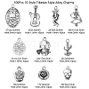 100Pcs 10 Style Tibetan Style Alloy Pendants TIBEP-CJ0001-85-2