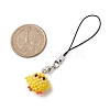 Chick Glass Seed Beads Charms Mobile Straps HJEW-MZ00118-3