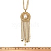 Bohemian 304 Stainless Steel & Imitation Pearl Oval Tassel Pendant Necklaces for Women NJEW-Z061-11G-5