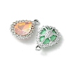 UV Plating Alloy with Mixed Color Glass Rhinestone Pendants FIND-B039-09P-2