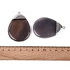 Electroplate Natural Grey Agate Big Pendants G-Q606-53P-3