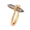 Double Pointed Hexagonal Prism  Natural Smoky Quartz Adjustable Rings for Women RJEW-G327-01G-05-1