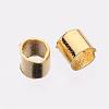 Golden Plated Brass Tube Crimp Beads X-E003-G-2