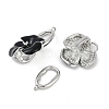 Brass Micro Pave Clear Cubic Zirconia Fold Over Clasps KK-U043-08P-01-2