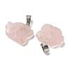 Natural Rose Quartz Pendants G-B127-16P-01-2