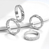 Brass Crushed Ice Pattern Finger Rings FS-WG1F485-06-2