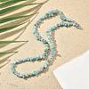 Natural Flower Amazonite Chip Beaded Necklaces for Men Women NJEW-G159-01L-2