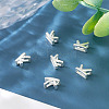 6Pcs 925 Sterling Silver Hollow Initial Beads STER-TA0001-53K-6