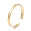 Rack Plating Brass Open Cuff Bangles for Women BJEW-M303-02D-G-1