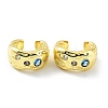 Rack Plating Brass Micro Pave Cubic Zirconia Cuff Earrings for Women KK-Z038-08G-1
