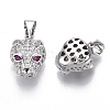 Brass Micro Pave Cubic Zirconia Charms X-ZIRC-R109-044P-NF-1