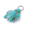 Dyed Synthetic Turquoise Pendants PALLOY-JF02924-01-4