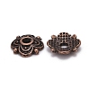 4-Petal Tibetan Style Alloy Flower Bead Caps X-TIBE-S222-R-NR-2