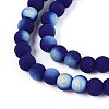 Frosted Opaque Glass Beads Strands GLAA-T032-P4mm-MBB03-3