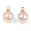 ABS Plastic Imitation Pearl Charms PACR-T015-01B-2