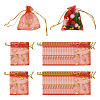 50Pcs Heart Printed Organza Bags OP-TADJ0001-01F-1