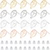 40Pcs 4 Colors 201 Stainless Steel Stud Earring Findings STAS-DC0009-82-1