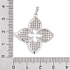 Rack Plating Brass & Clear Cubic Zirconia Pendants KK-S374-01P-3