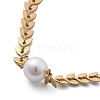 White Plastic Pearl Round Bead Pendant Necklaces NJEW-P320-24G-5