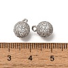 Rack Plating Brass Micro Pave Cubic Zirconia Charms KK-F883-07P-02-3