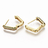 Brass Micro Pave Colorful Cubic Zirconia Hoop Earrings EJEW-S208-061-4