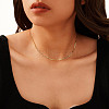 925 Sterling Silver Paperclip Chain Necklaces for Women NJEW-H048-04G-2