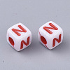 White Opaque Acrylic Beads MACR-R869-01N-2