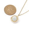 Natural Aquamarine & Seed Flower Pendant Necklace NJEW-MZ00019-02-3