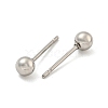 Tarnish Resistant 304 Stainless Steel with 201 Stainless Steel Smooth Round Ball Stud Earring Findings STAS-O004-08B-P-2