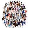 50 Pieces Paper Stickers Of Girlfriends Wearing Different Styles STIC-R001-33-1