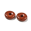 Natural Red Jasper Donut/Pi Disc Charms G-G142-01R-2