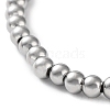 Non-Tarnish 316 Surgical Stainless Steel Round Beaded Stretch Bracelets BJEW-M305-01B-P-2