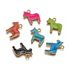 Alloy Enamel Animal Horse Pendants ENAM-M004-G-1