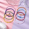 8pcs 8 Colors Resin Evil Eye & Glass Seed Beaded Stretch Bracelet Sets BJEW-JB10527-2