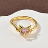 Brass Micro Pave Cubic Zirconia Finger Rings RJEW-H258-08G-2
