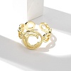 Brass Open Cuff Rings for Women RJEW-K289-01G-C-3