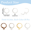 SOFPLATE 120Pcs 4 Colors Brass Leverback Earring Findings KK-SP0001-02-2