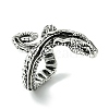 Snake Alloy Wrap Open Cuff Rings RJEW-K275-69AS-1