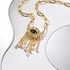 Alloy Rhinestone Evil Eye Pendant Necklaces NJEW-A037-01G-3