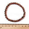 Synthetic Goldstone Bead Stretch Bracelets BJEW-K212-A-002-3