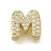 Brass Micro Pave Cubic Zirconia Letter Multi-Strand Links KK-D295-32G-13-1