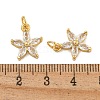 Rack Plating Brass Micro Pave Clear Cubic Zirconia Charms KK-U030-08G-3