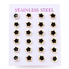 304 Stainless Steel Enamel with Glitter Stud Earrings EJEW-B009-27G-01-3