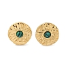 304 Stainless Steel Synthetic Malachite Stud Earrings EJEW-G423-09G-02-4