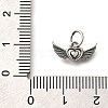 925 Sterling Silver Angel Wings Heart Charms STER-L066-04AS-3