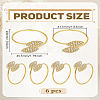 Double Leaves Alloy Crystal Rhinestone Napkin Rings AJEW-WH0609-175G-2