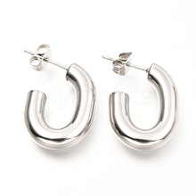 Tarnish Resistant 201 Stainless Steel Half Hoop Earrings EJEW-C501-16P-C